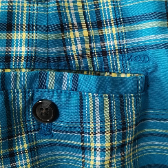 Men's Like-new Izod Golf Performance X Blue & Yellow Plaid Shorts Size 34 Waist - Picture 5 of 5